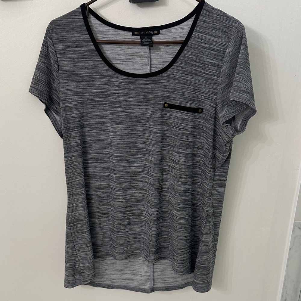 Suzie In The City Charcoal and Black Tee